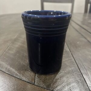Vintage‎ Homer Laughlin Fiesta 4" Cobalt Water Tumbler Pencil Holder Firestaware